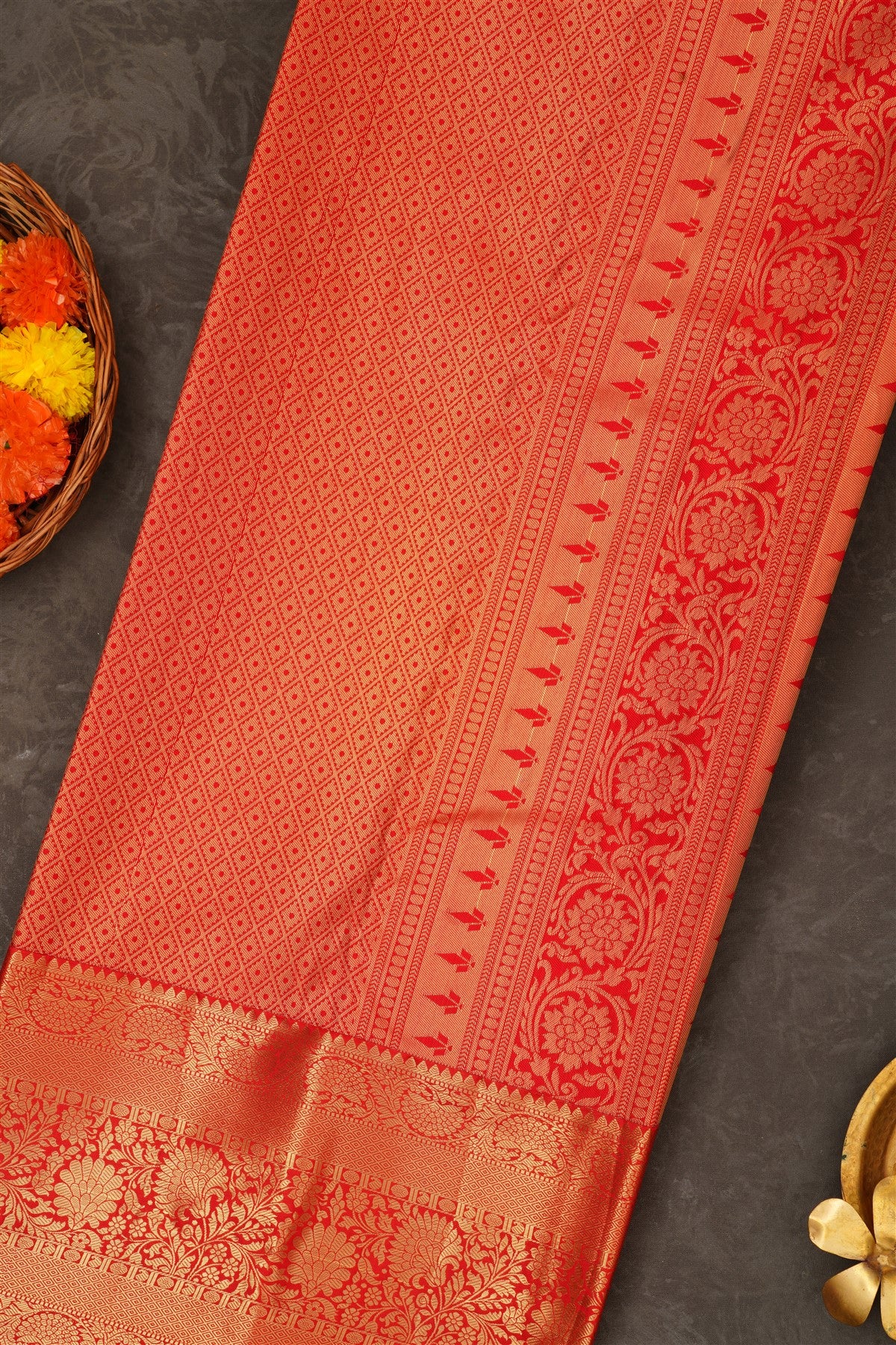 Semi Pattu Silk Blend Rama Blue Saree