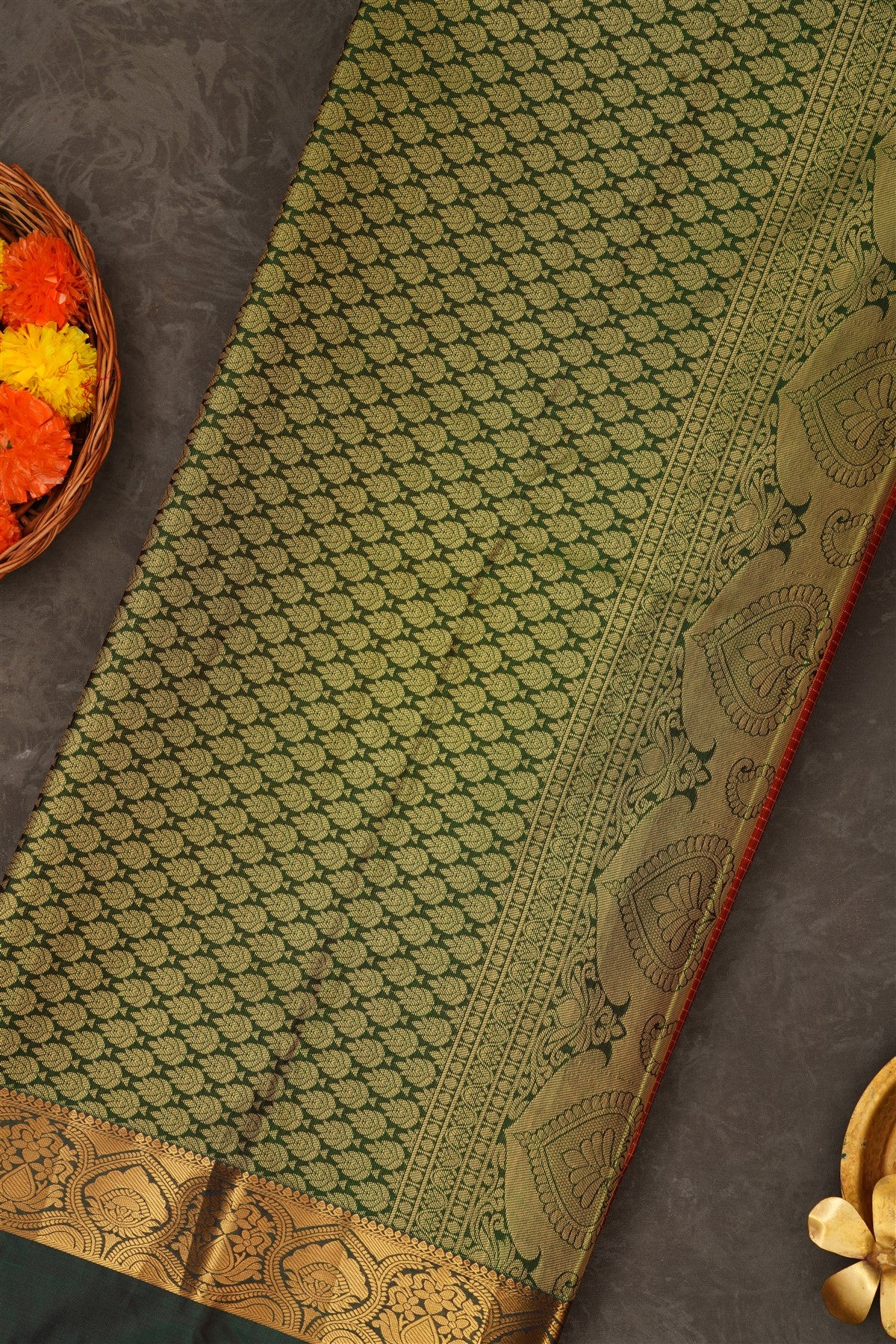 Semi Pattu Silk Blend Rust Saree