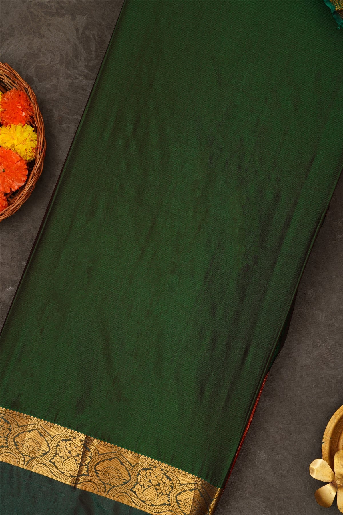 Semi Pattu Silk Blend Rust Saree