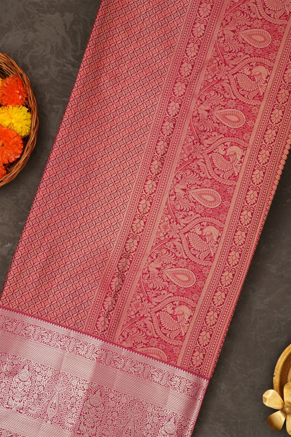 Semi Pattu Silk Blend Purple Saree