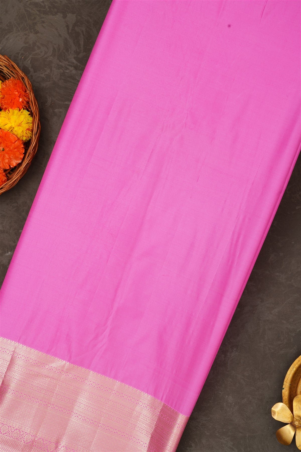 Semi Kanchipuram Silk Cream Saree