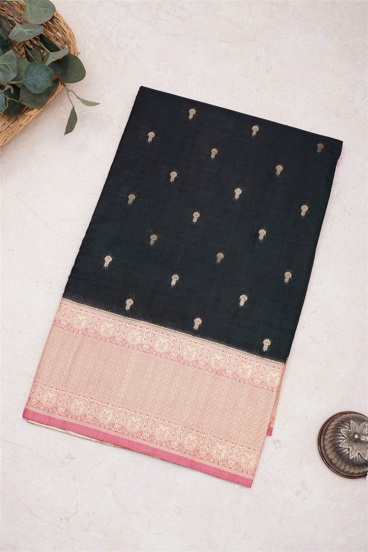 Banarasi Viscose Georgette Dark Green Saree