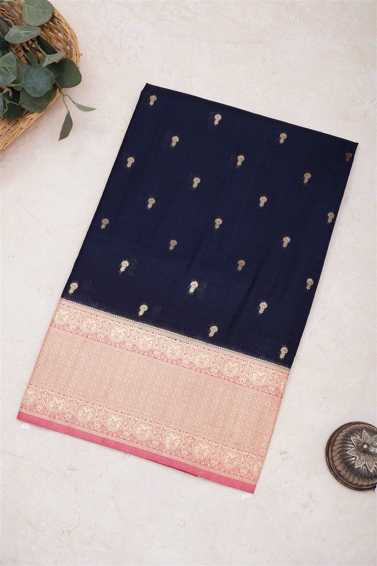 Banarasi Viscose Georgette Navy Blue Saree