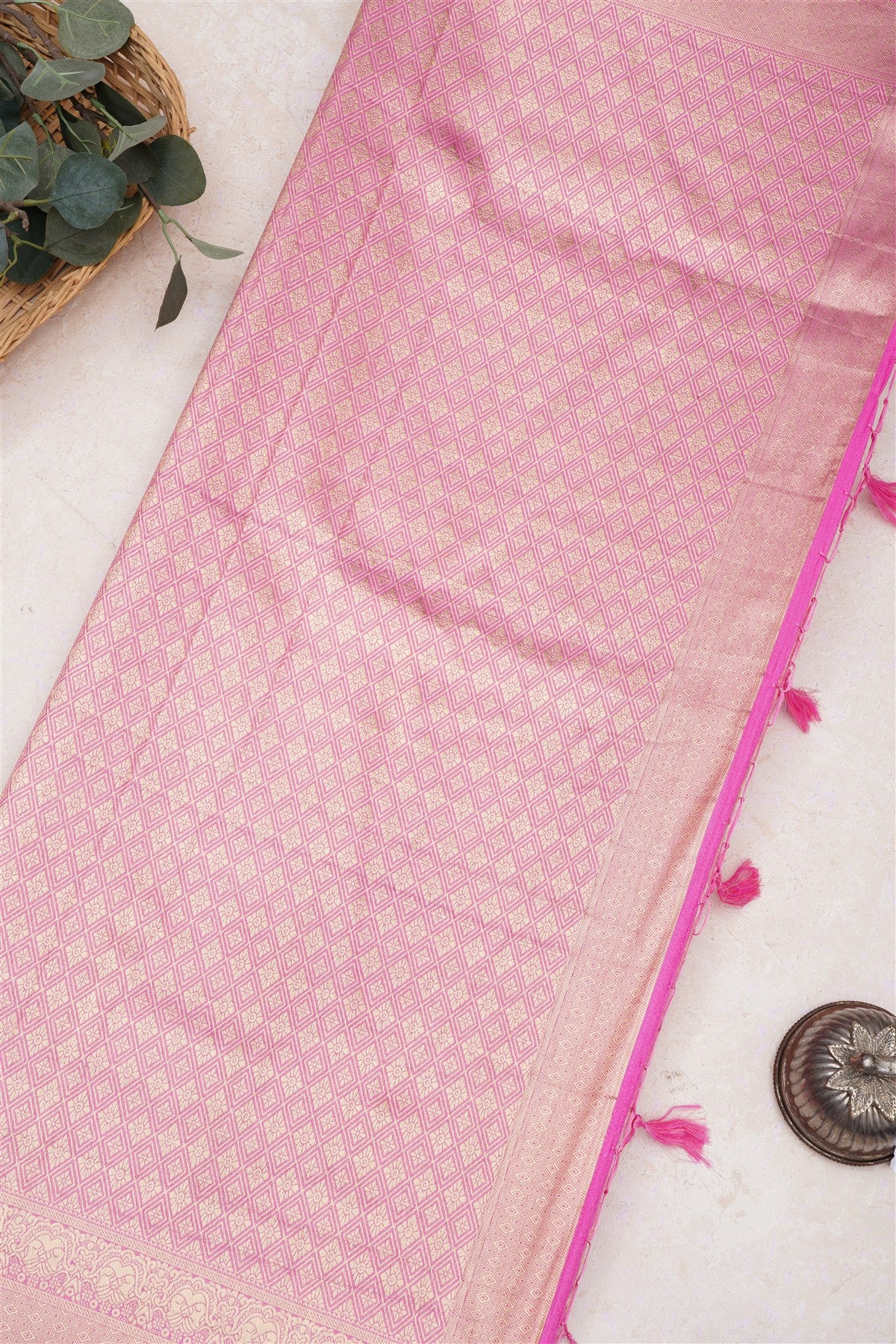 Banarasi Viscose Georgette Pink Saree