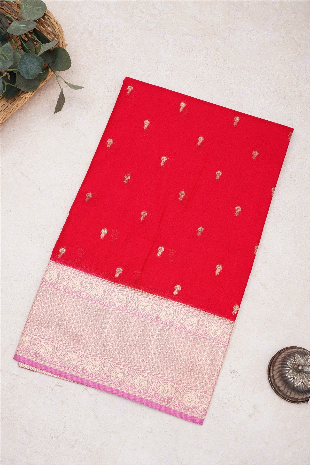 Banarasi Viscose Georgette Pink Saree