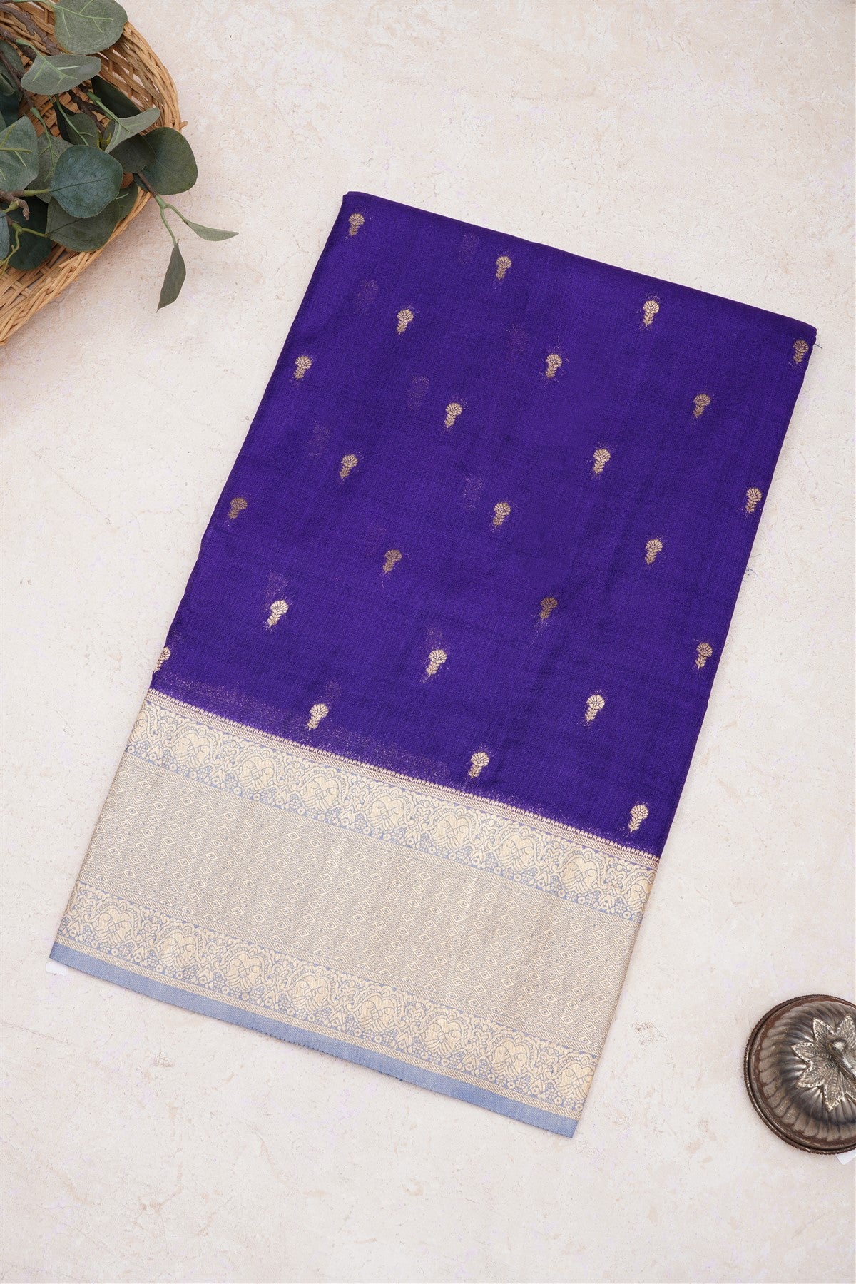 Banarasi Viscose Georgette Violet Saree