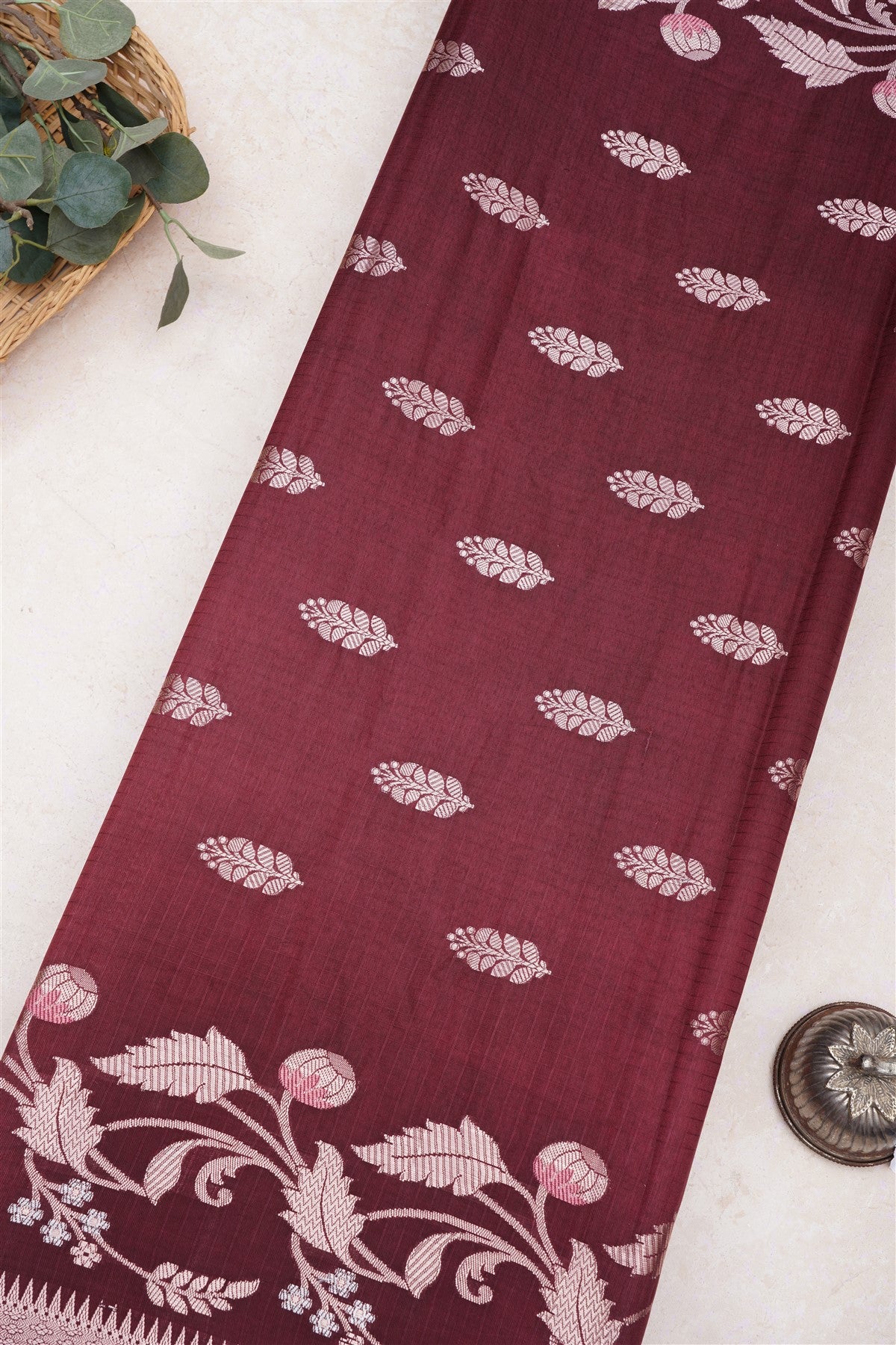 Banarasi Kathan Silk Orange Saree