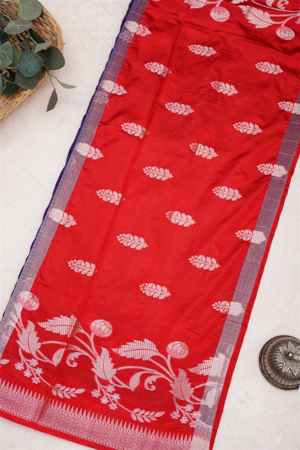 Banarasi Kathan Silk Violet Saree