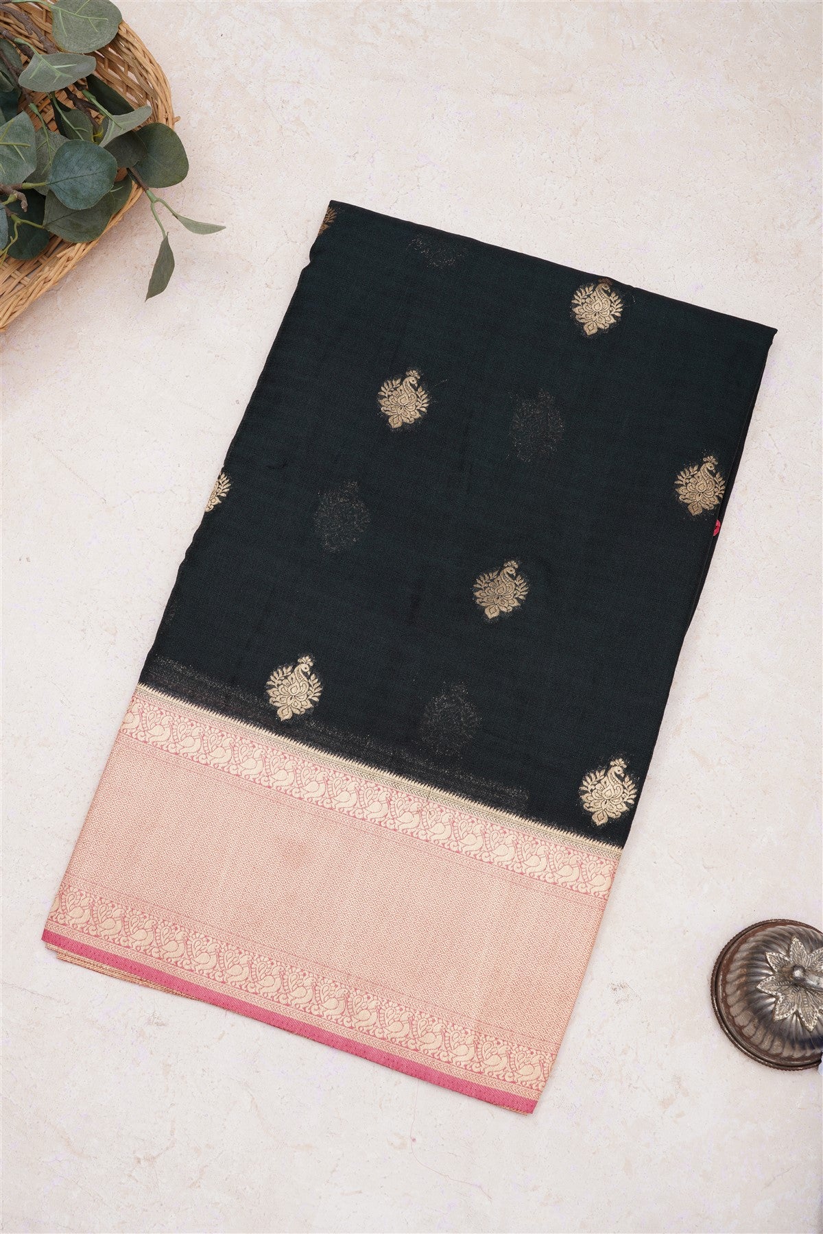 Banarasi Warm Silk Dark Green Saree