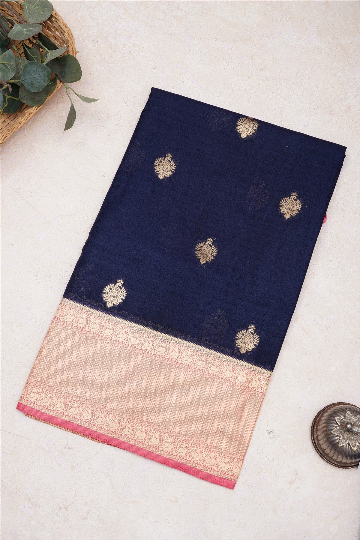 Banarasi Warm Silk Navy Blue Saree
