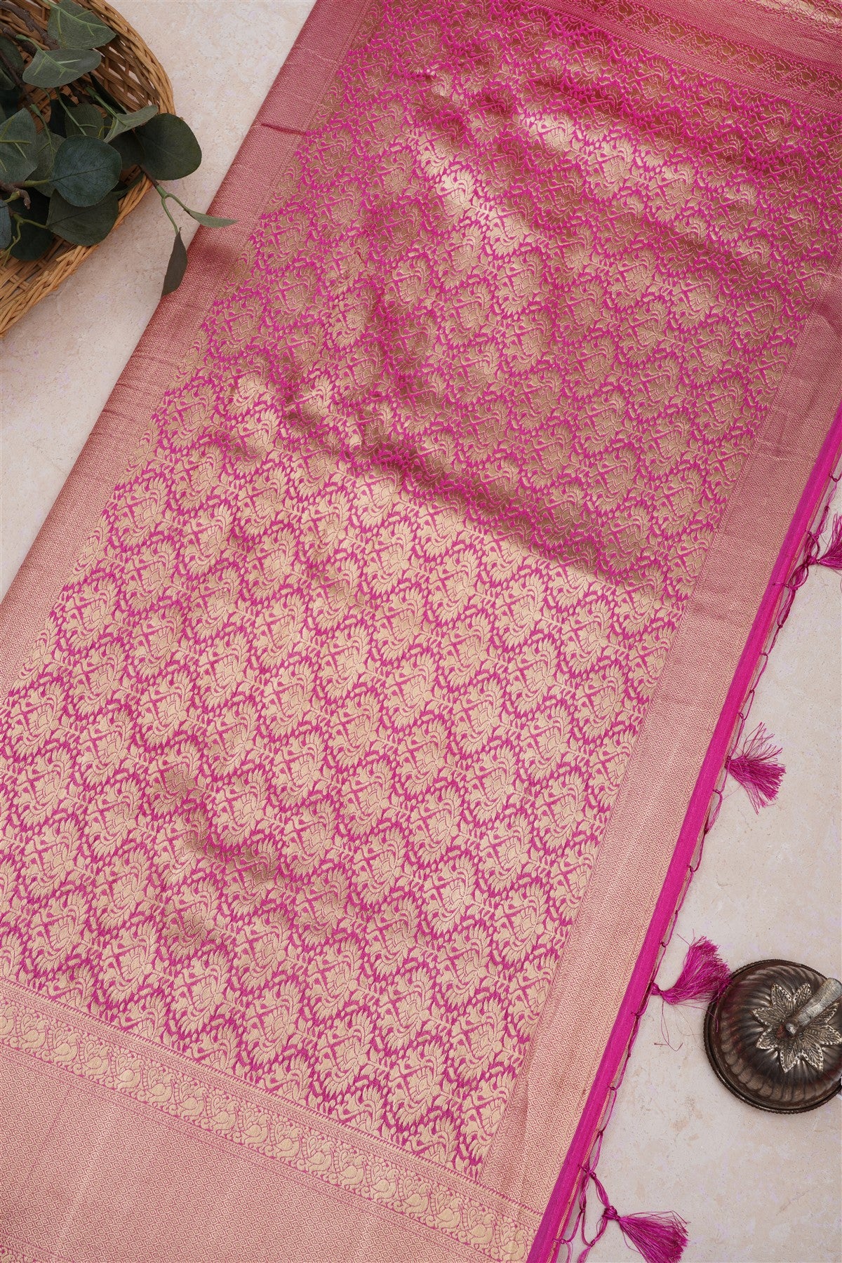 Banarasi Warm Silk Pink Saree