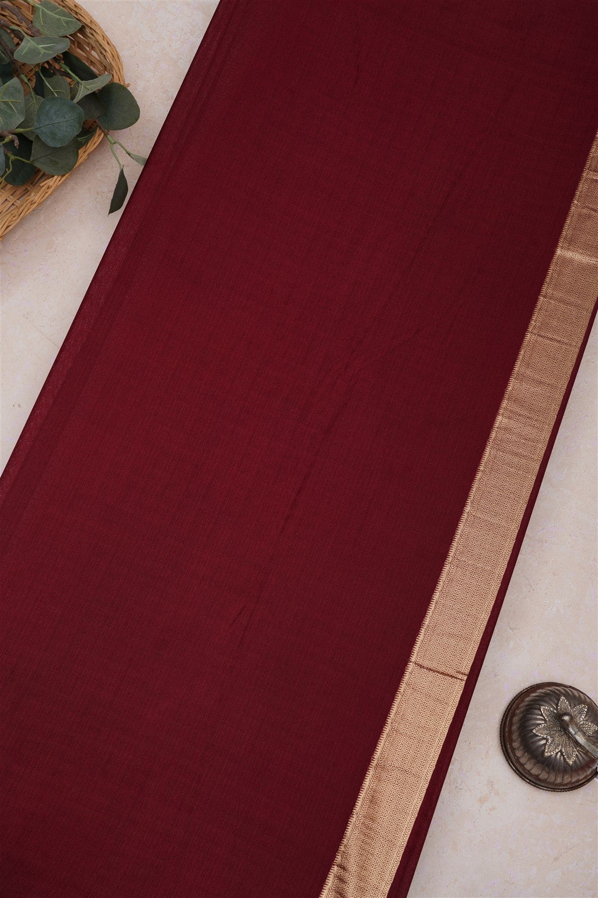 Banarasi Warm Silk Rust Saree