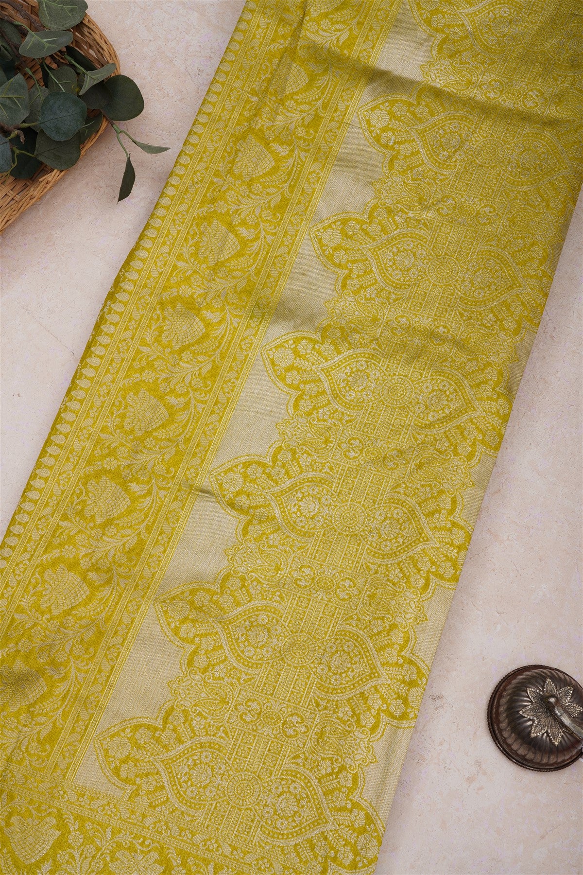 Banarasi Silk Lime Green Saree