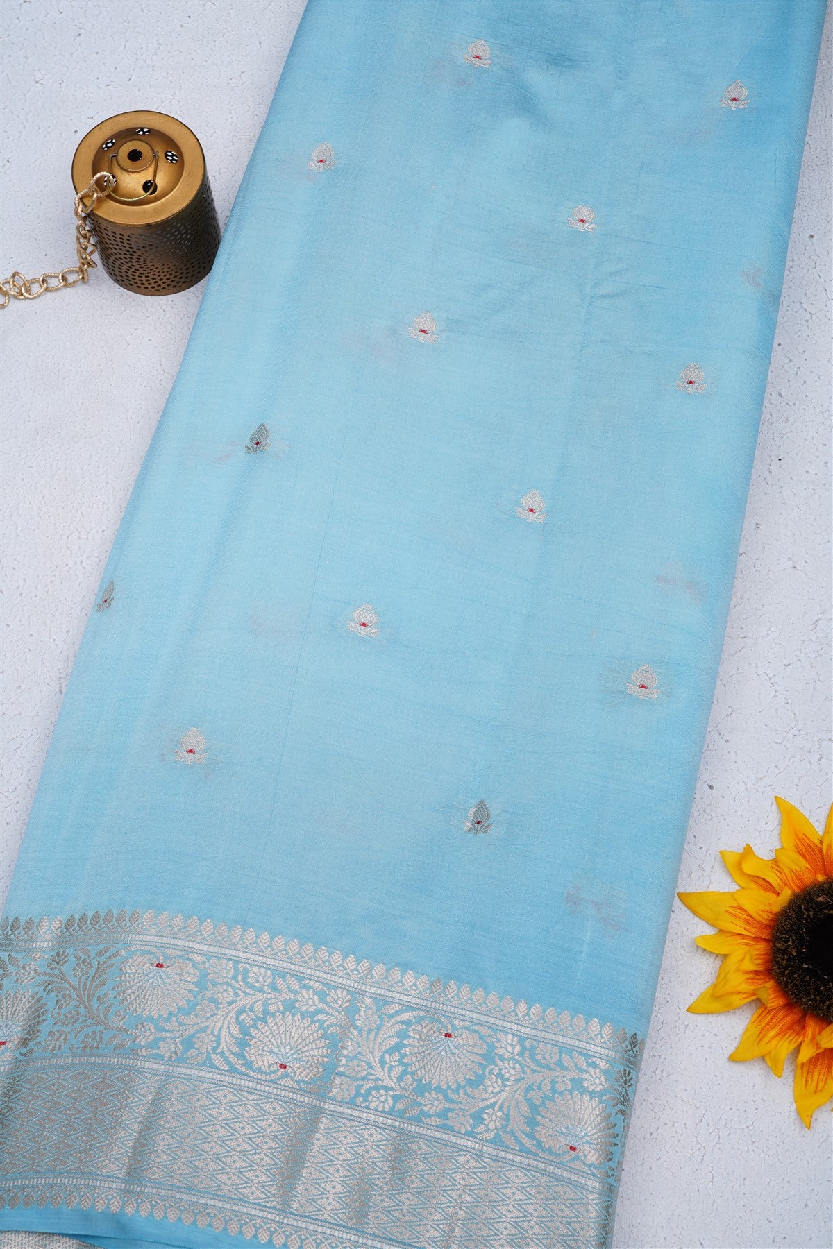 Banarasi Semi Chiniya Dark Blue Saree