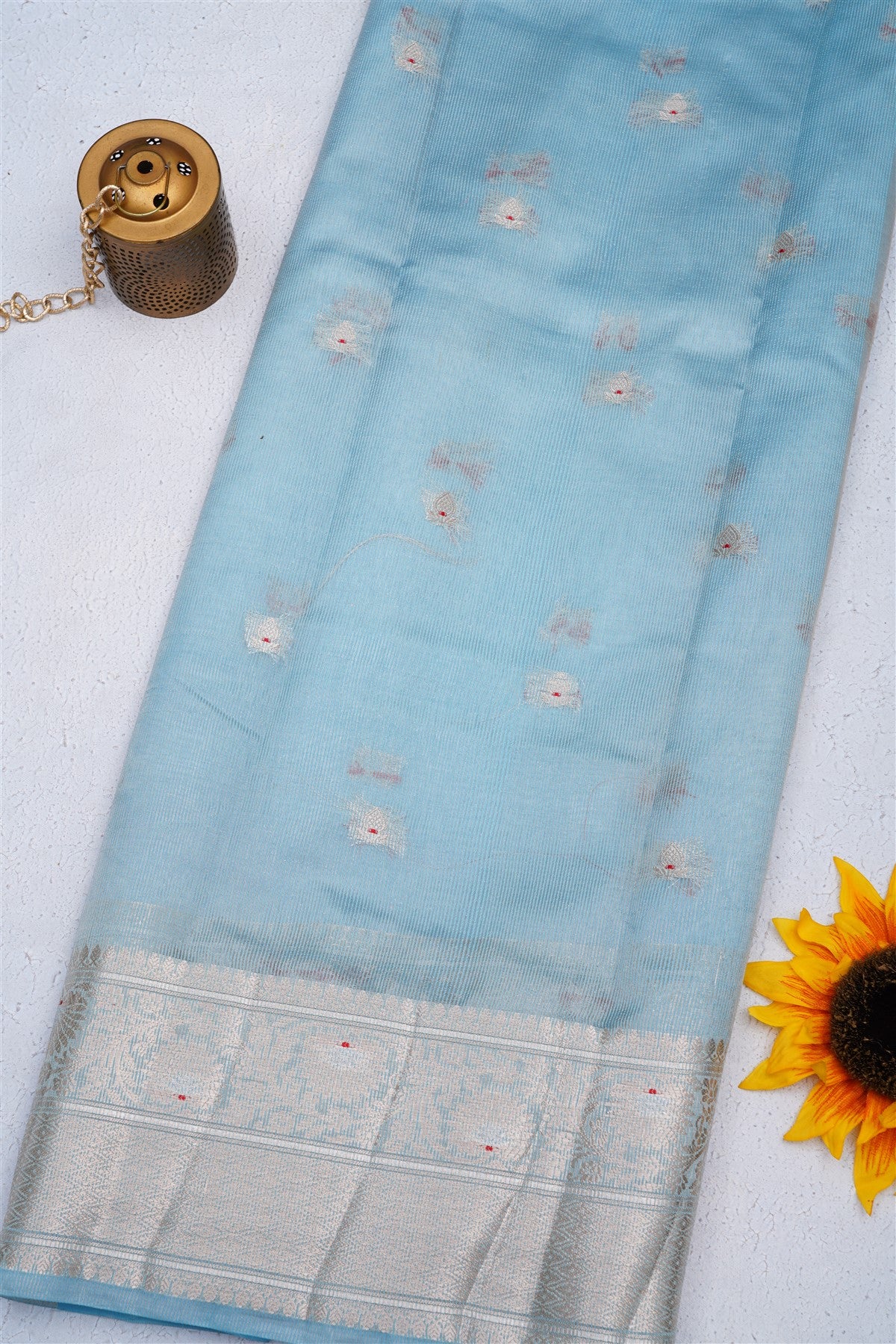 Banarasi Semi Chiniya Dark Blue Saree