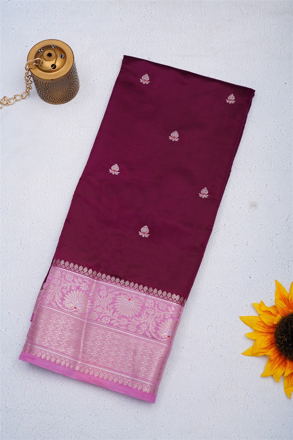 Banarasi Semi Chiniya Purple Saree