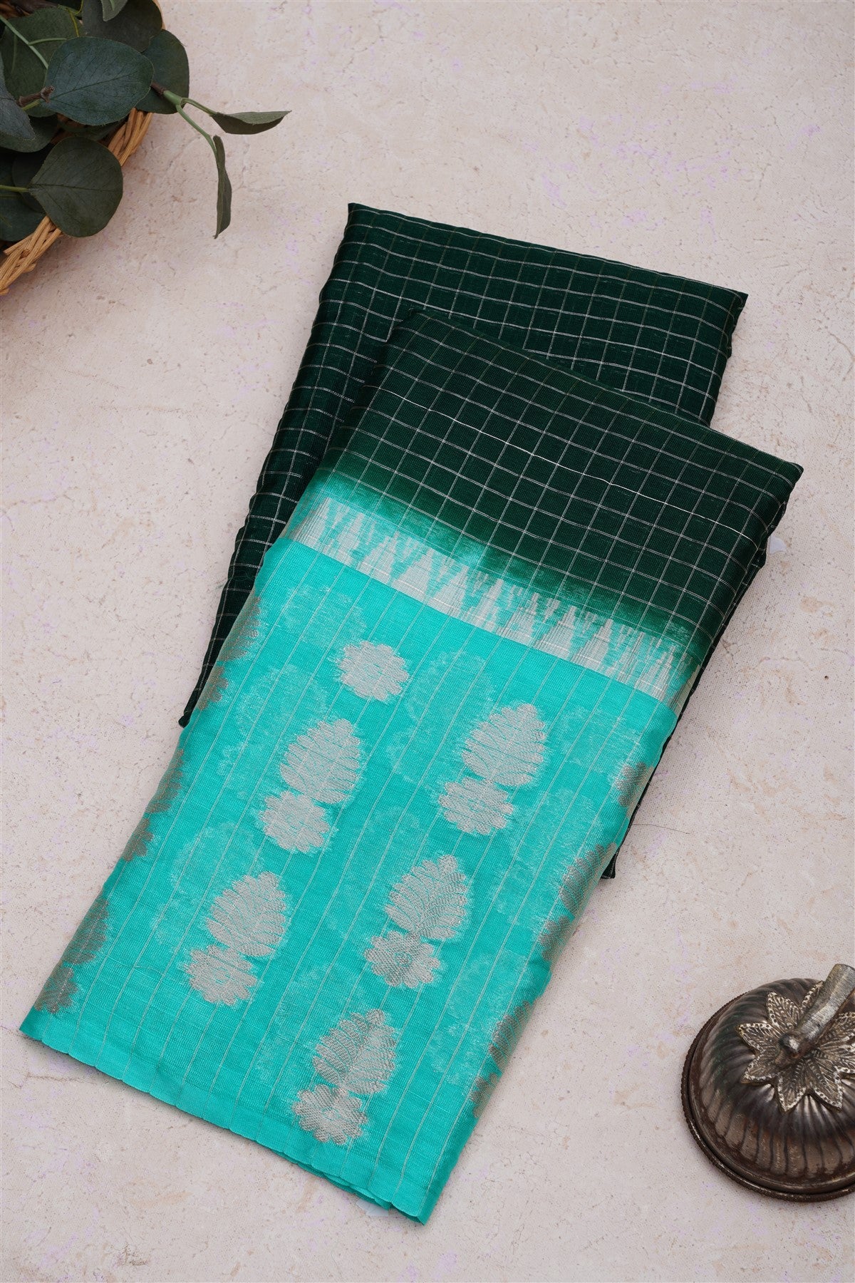 Banarasi Warm Silk Dark Green Saree