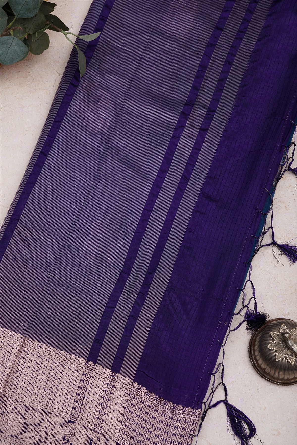 Banarasi Pashmina Dark Blue Saree