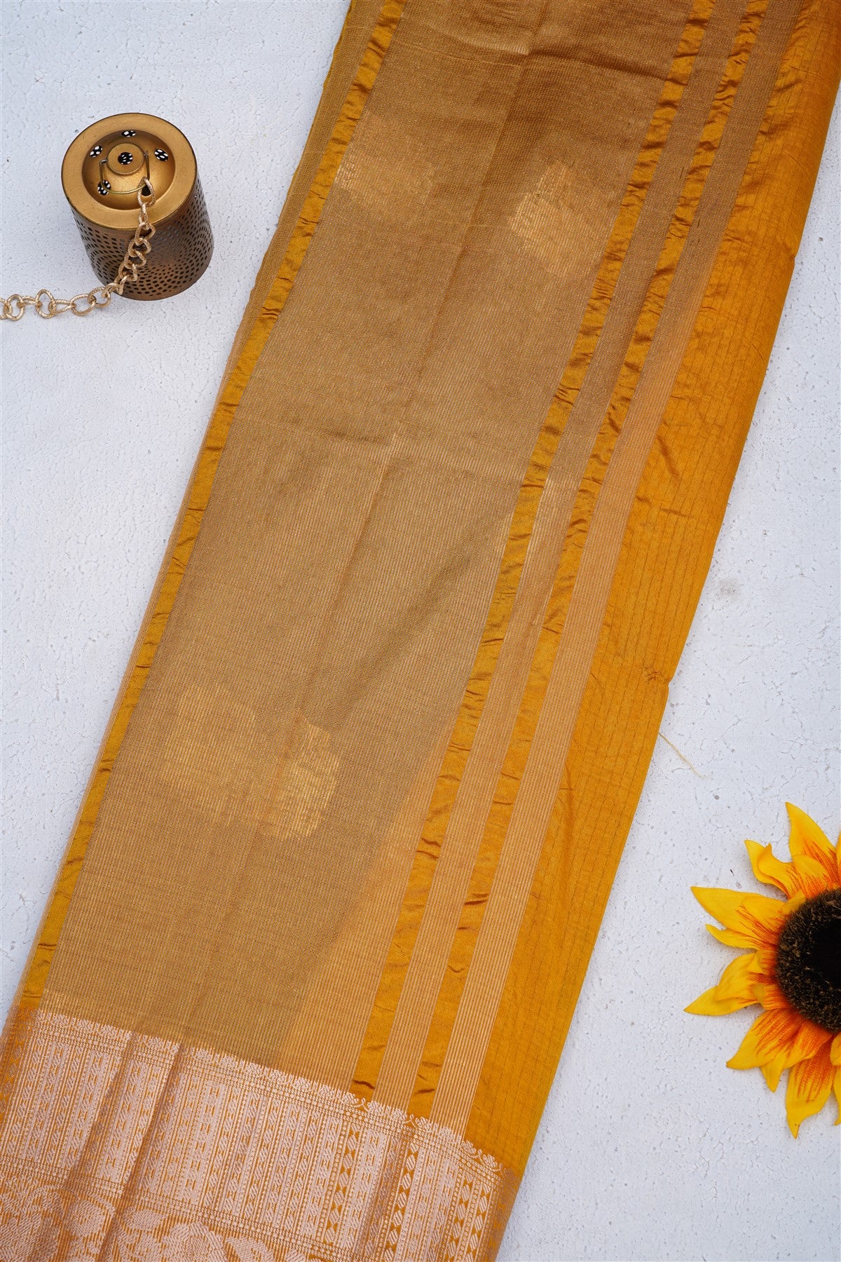 Banarasi Pashmina Dark Green Saree