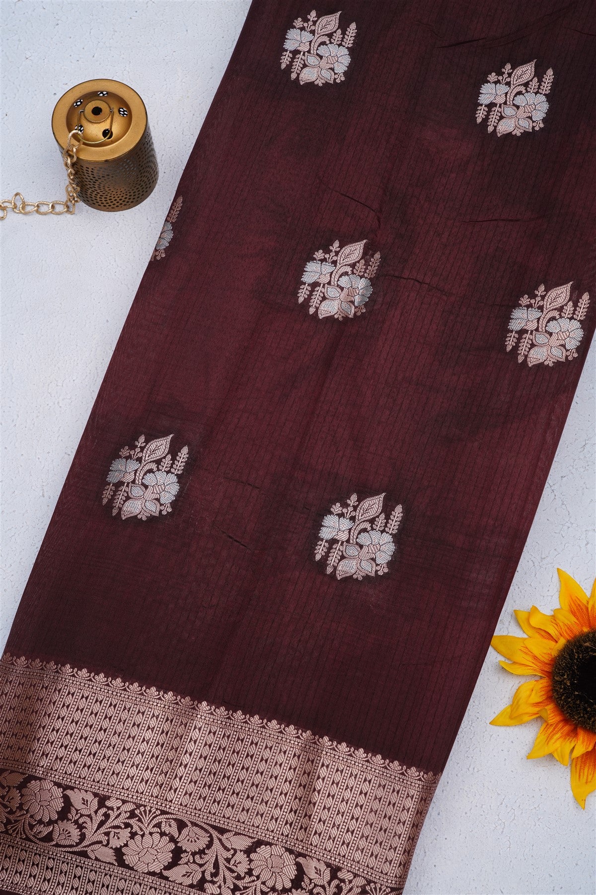 Banarasi Pashmina Mustard Saree
