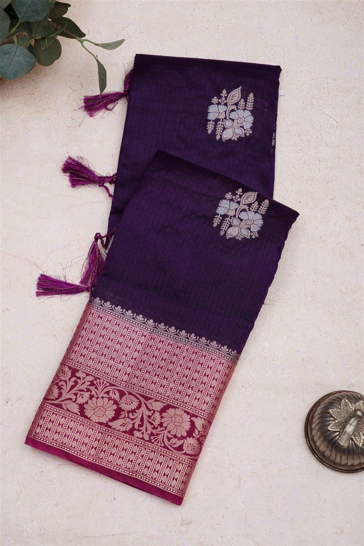 Banarasi Pashmina Violet Saree