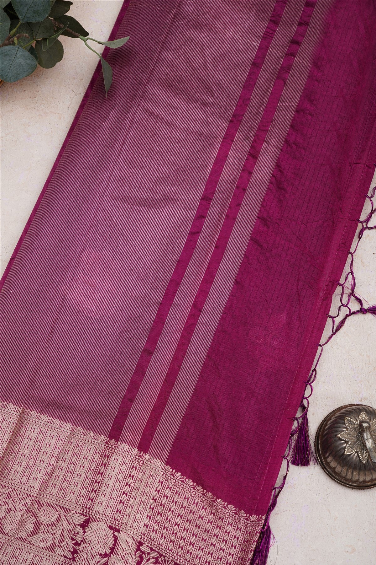 Banarasi Pashmina Violet Saree