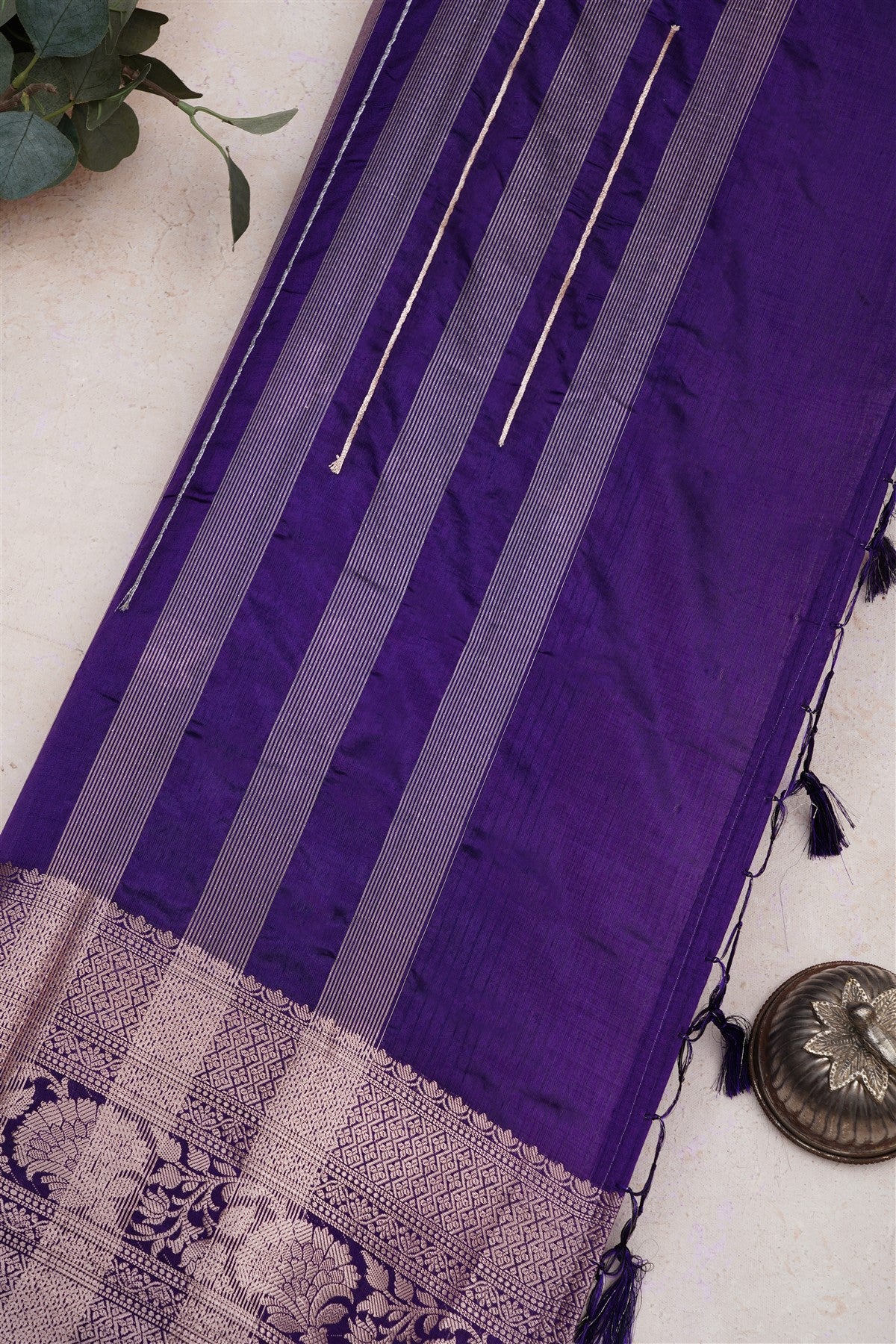 Banarasi Pashmina Dark Blue Saree