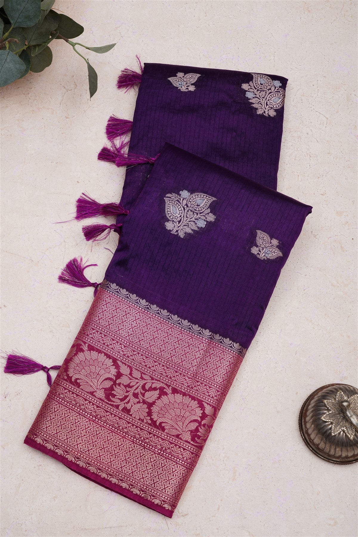 Banarasi Pashmina Violet Saree