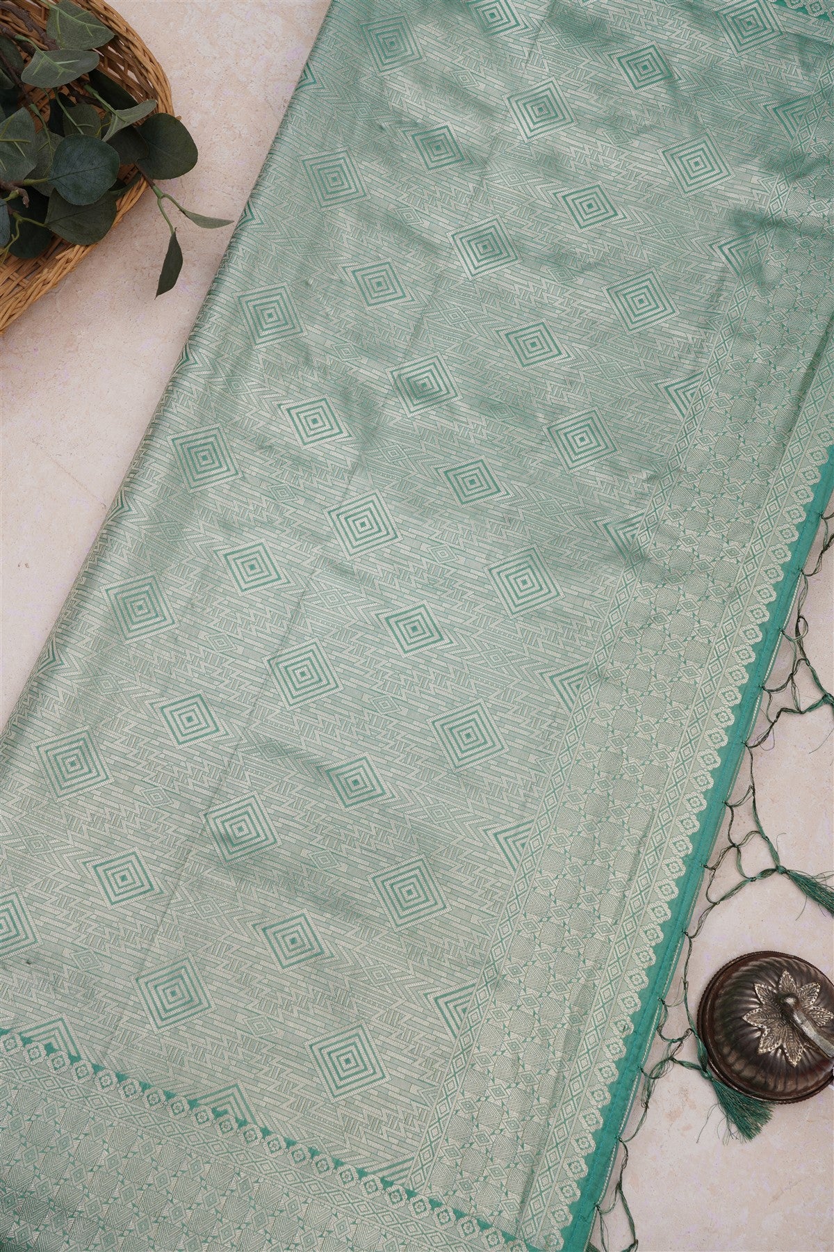 Banarasi Silk Dark Green Saree