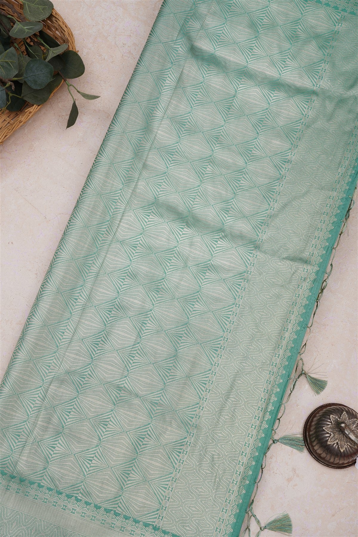 Banarasi Silk Dark Green Saree