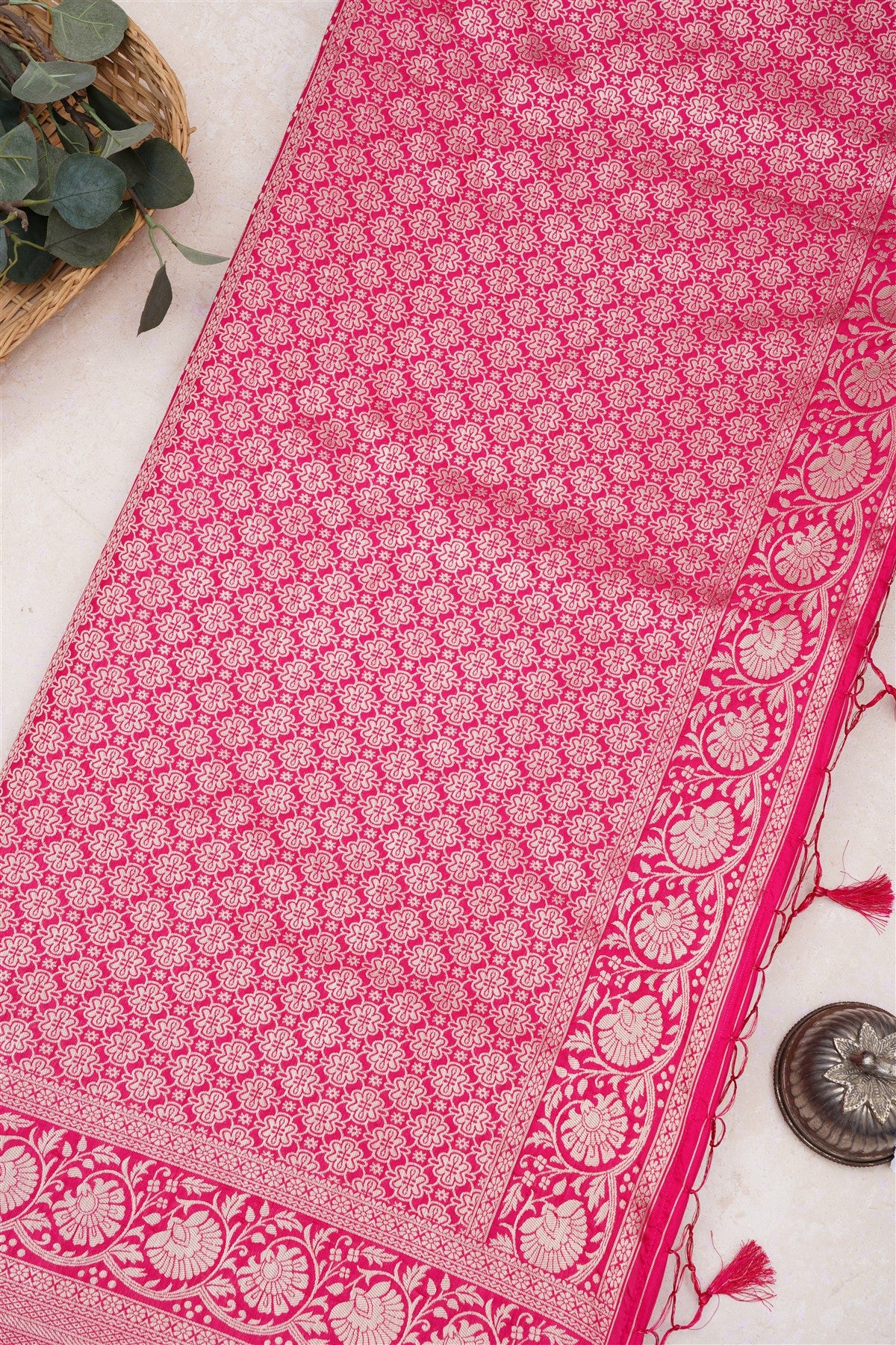 Banarasi Silk Lime Green Saree