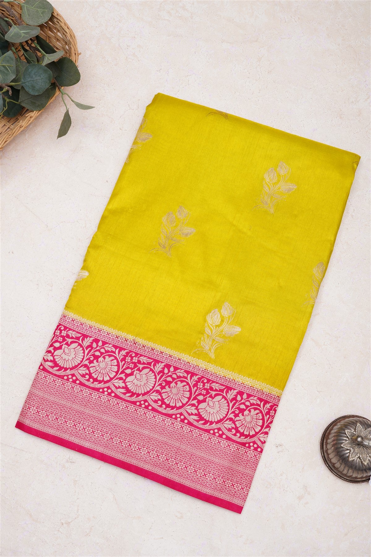 Banarasi Silk Lime Green Saree