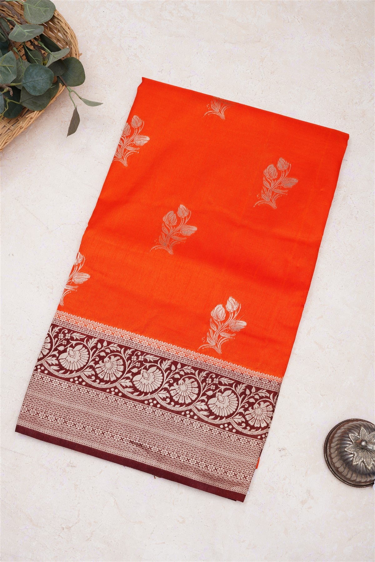 Banarasi Silk Orange Saree