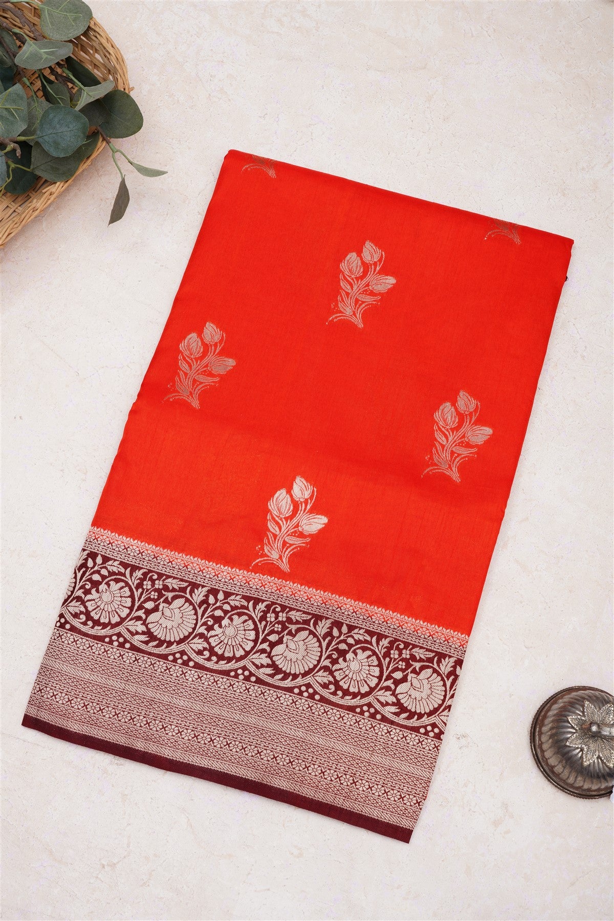 Banarasi Silk Rust Saree