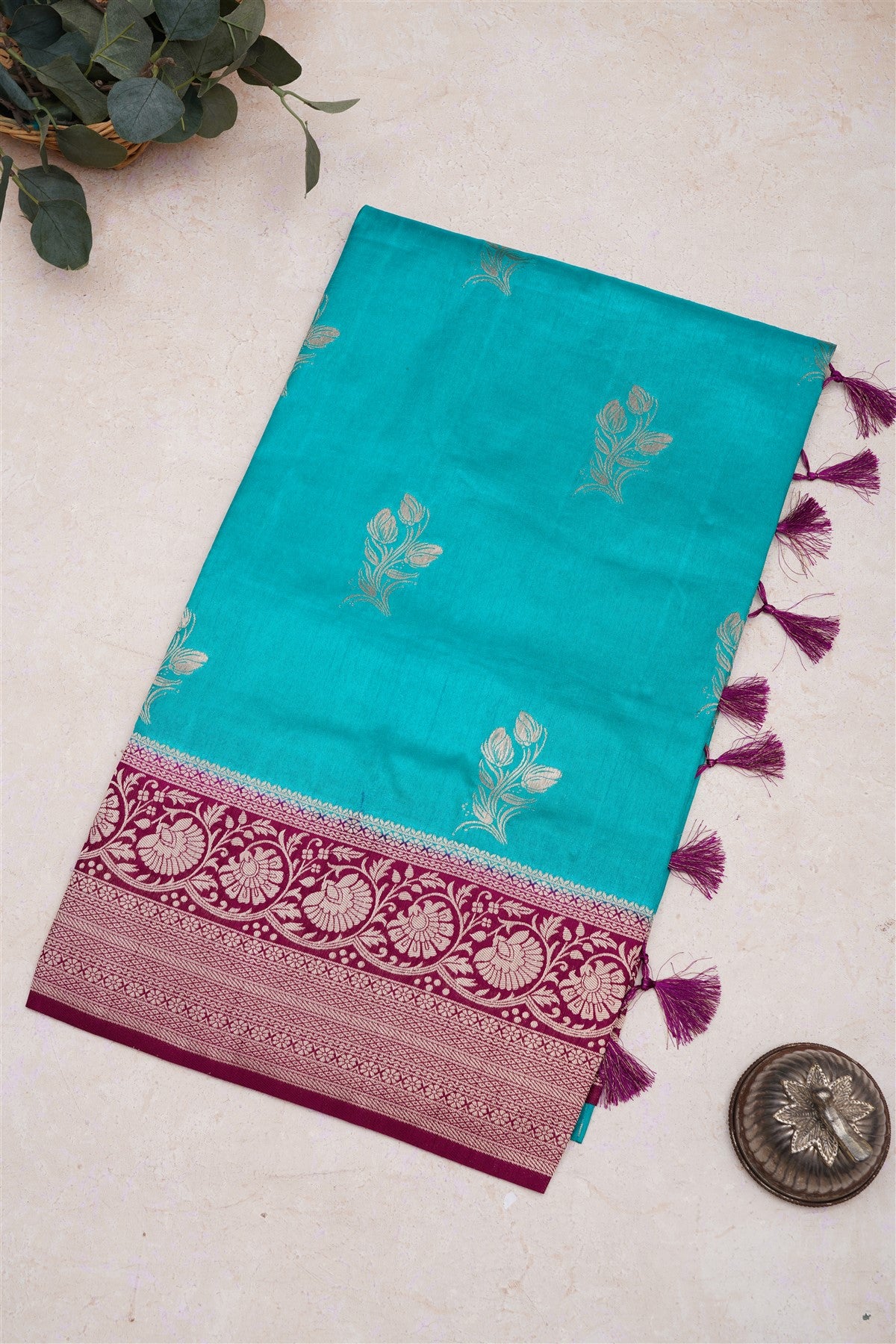 Banarasi Silk Teal Saree