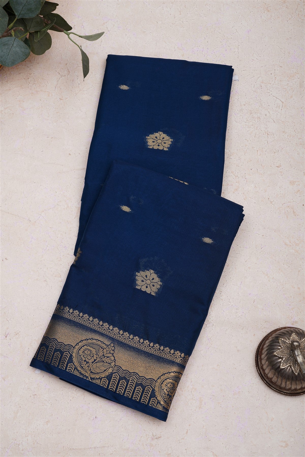 Mysore Crepe Silk Dark Blue Saree