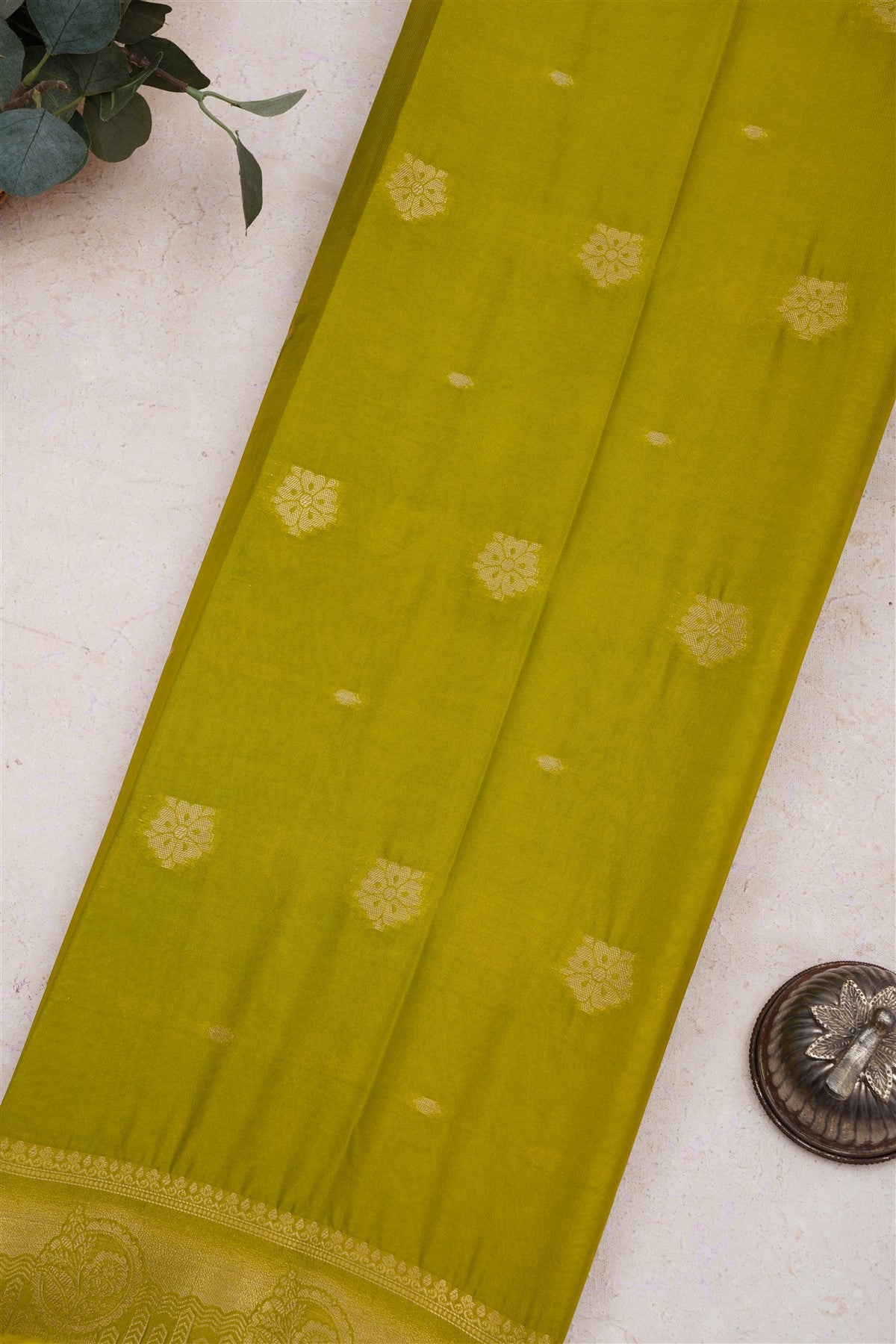 Mysore Crepe Silk Light Green Saree