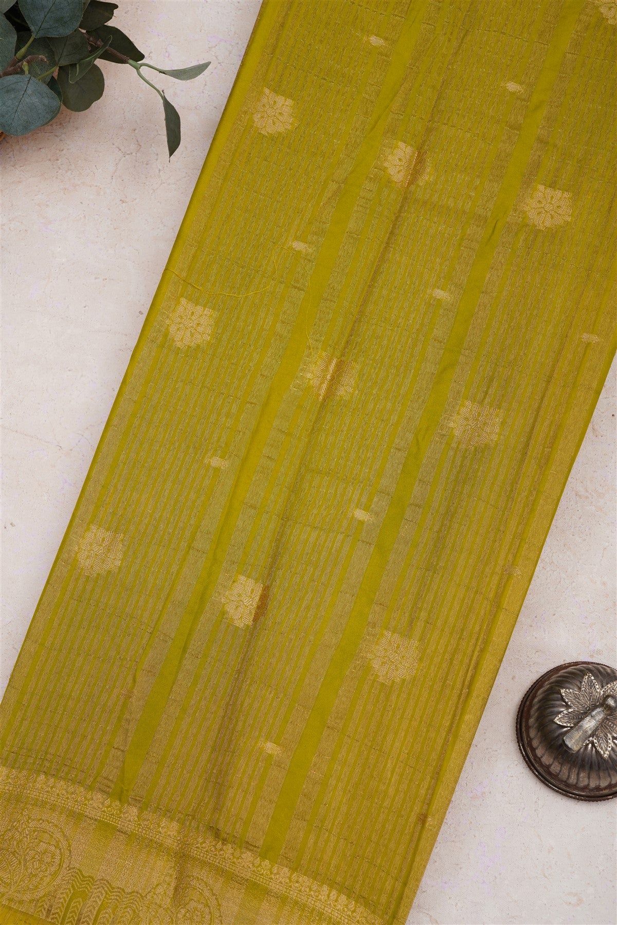 Mysore Crepe Silk Light Green Saree