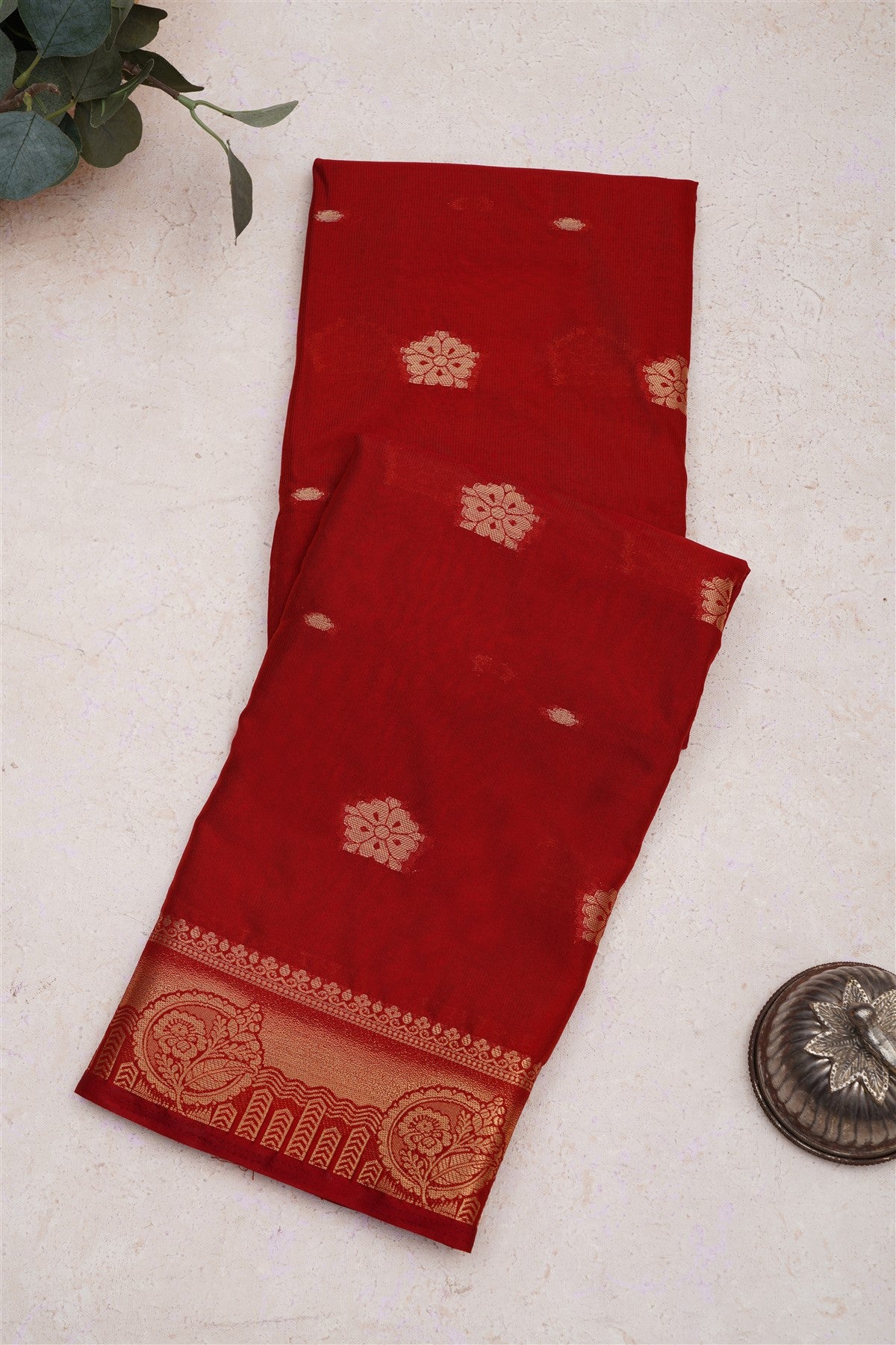 Mysore Crepe Silk Maroon Saree
