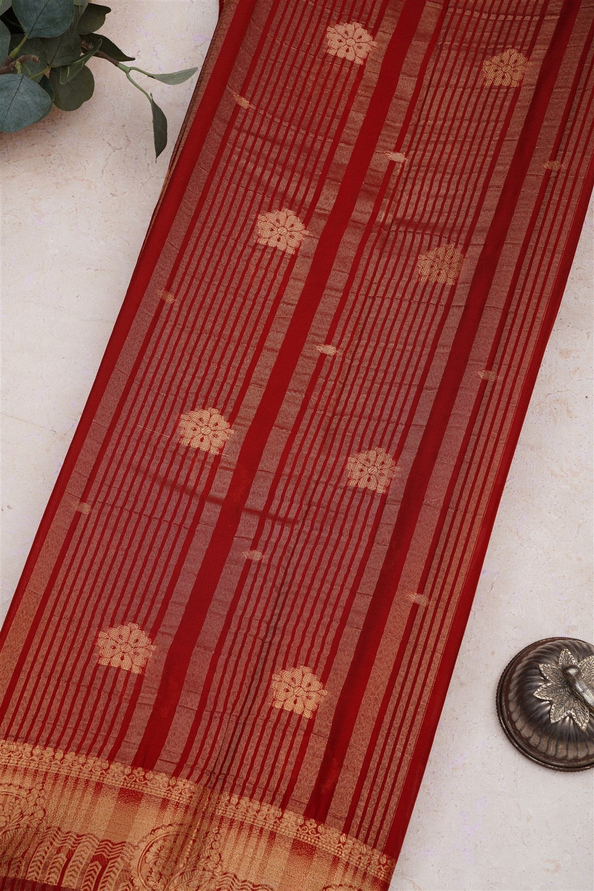 Mysore Crepe Silk Maroon Saree