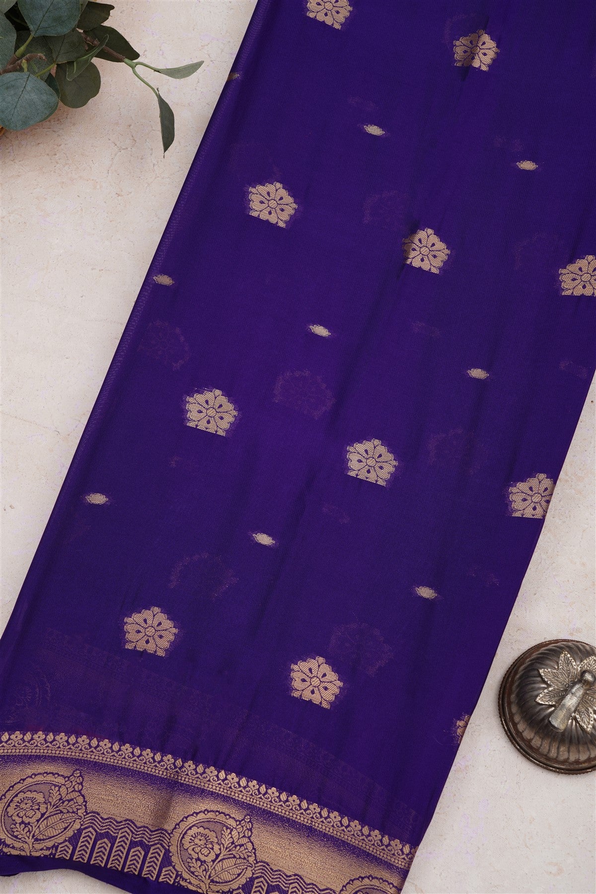 Mysore Crepe Silk Violet Saree