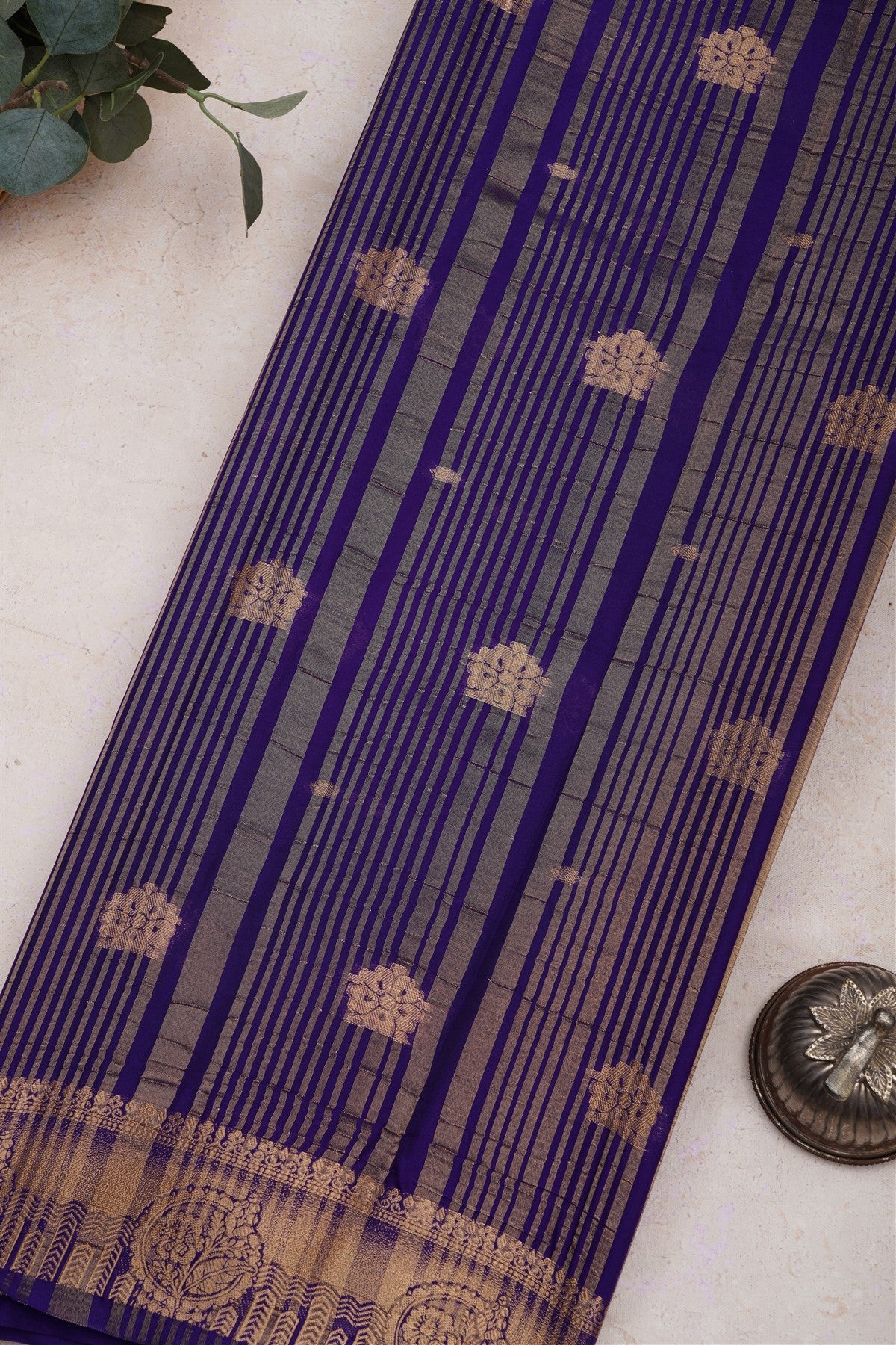 Mysore Crepe Silk Violet Saree