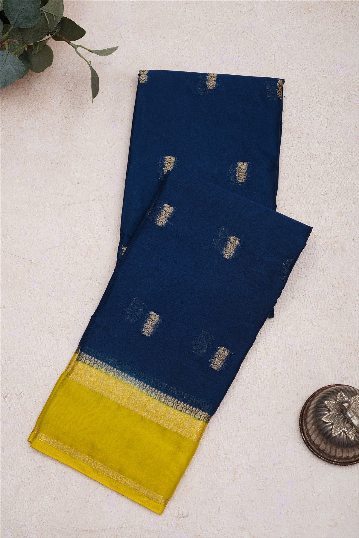 Mysore Crepe Silk Dark Blue Saree