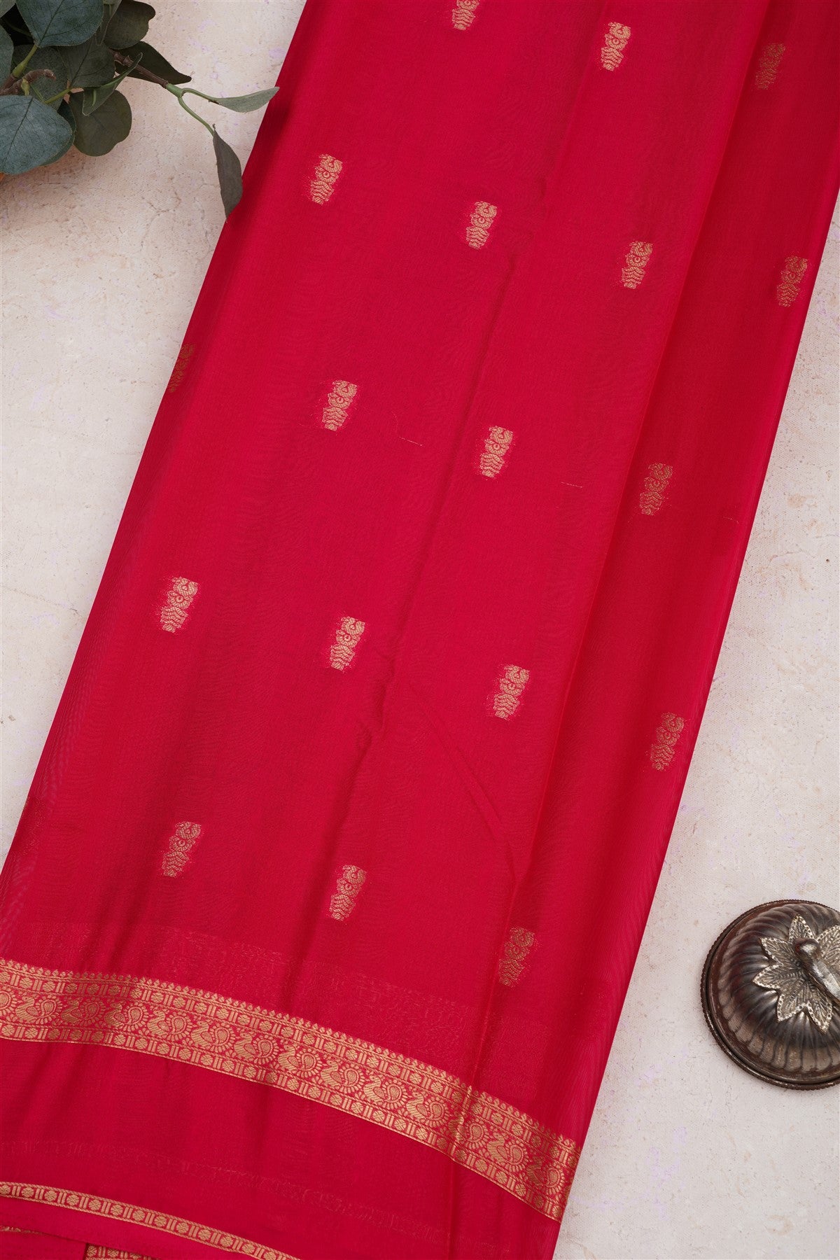 Mysore Crepe Silk Dark Green Saree