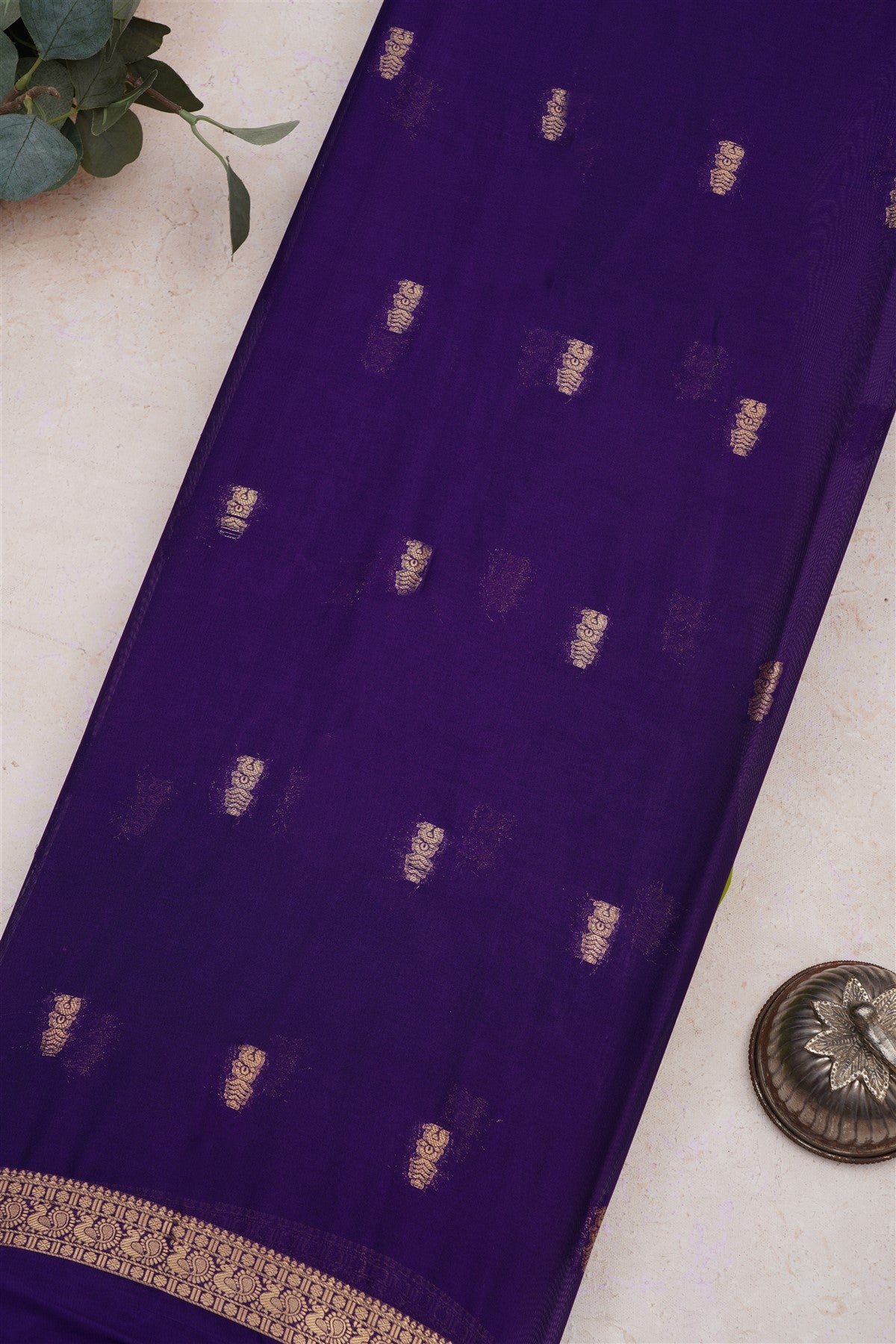 Mysore Crepe Silk Light Green Saree