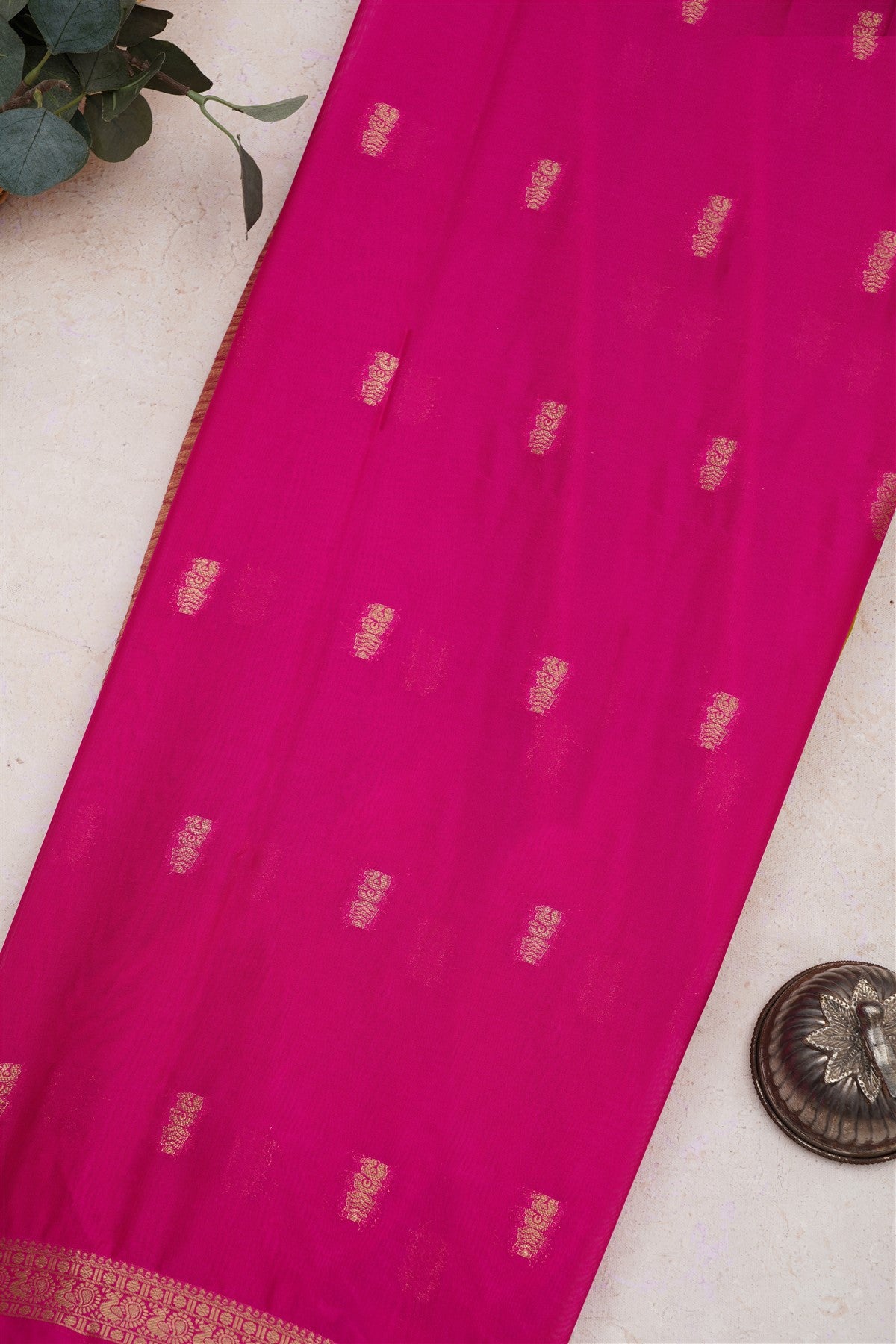Mysore Crepe Silk Light Olive Green Saree