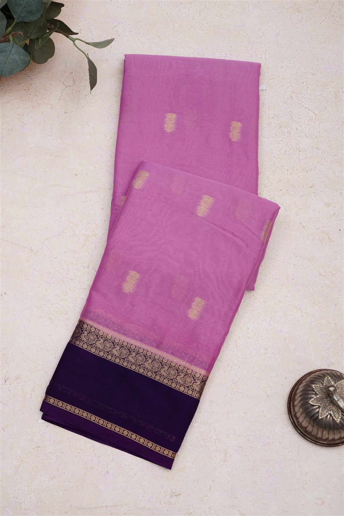 Mysore Crepe Silk Purple Saree