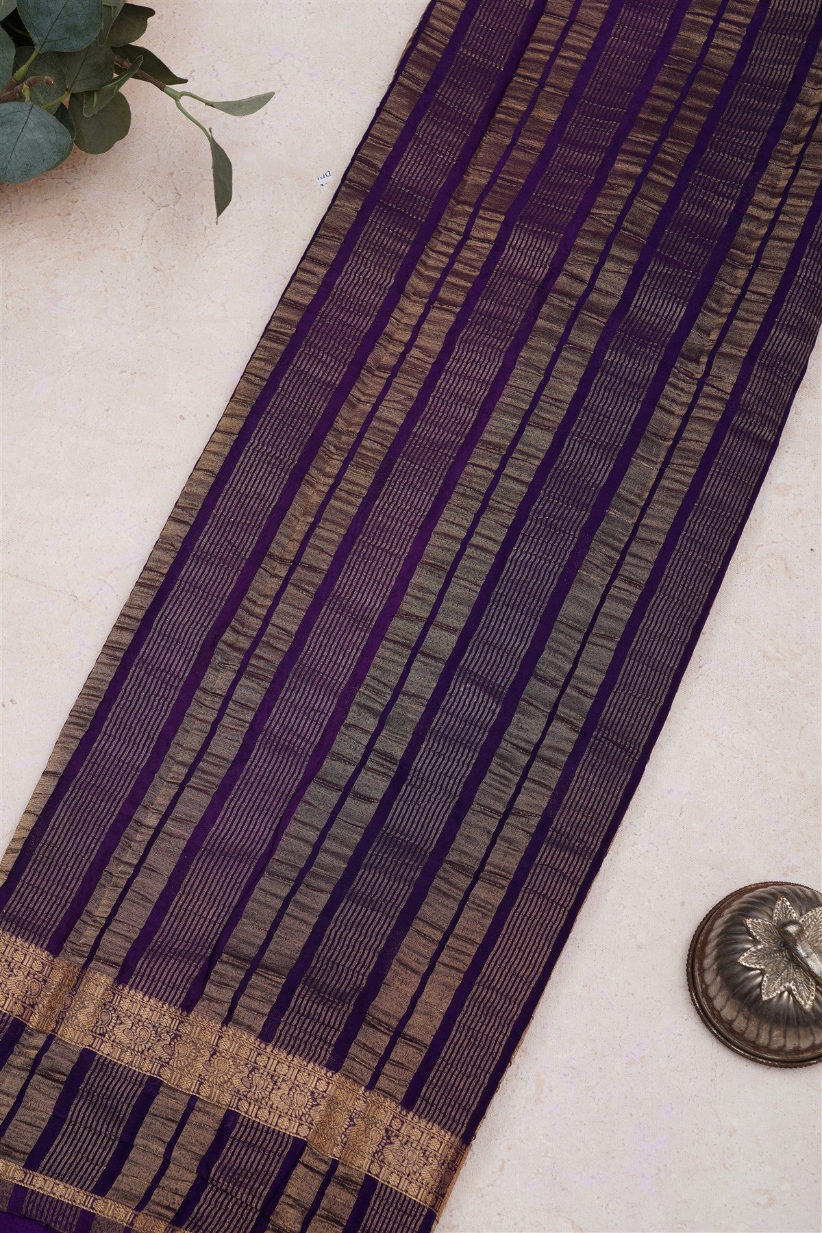 Mysore Crepe Silk Purple Saree