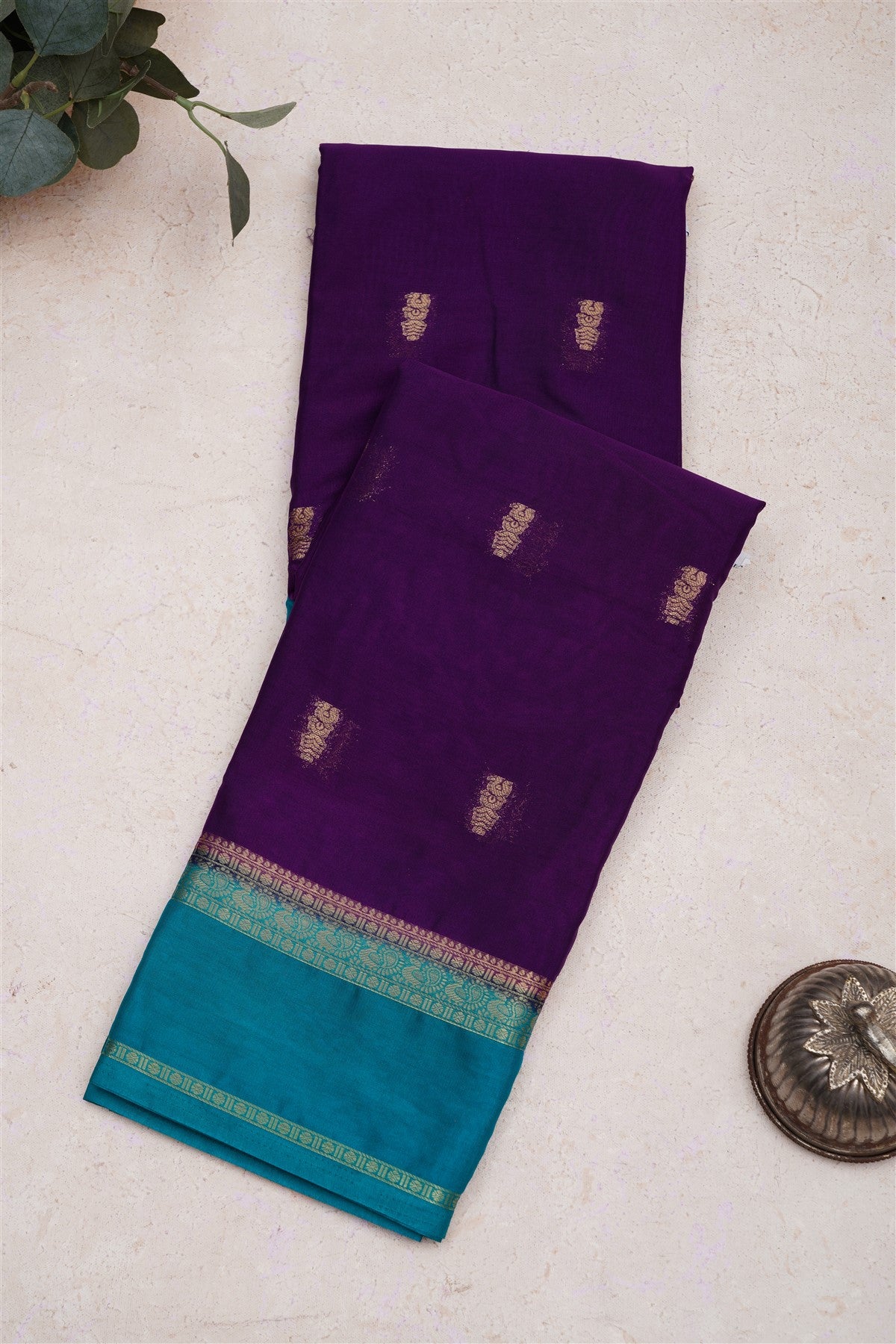 Mysore Crepe Silk Purple Saree