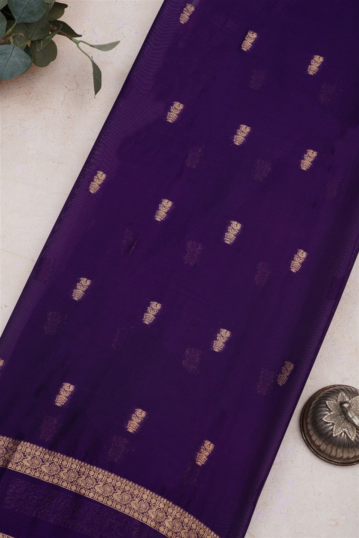 Mysore Crepe Silk Purple Saree
